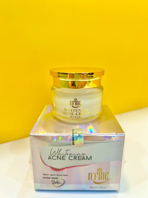 KEM MẶT NGỪA MỤN TRẮNG DA N’FINE WHITENING ACNE CREAM 4 EFFECT TREATMENT WHITENING CLARIFYING ACNE CLEAN